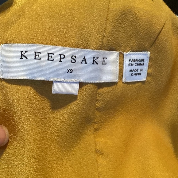 Keepsake Mustard Printed Lined Romper - Picture 5 of 7